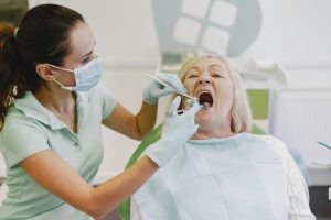 dental patient examination for crown and bridge